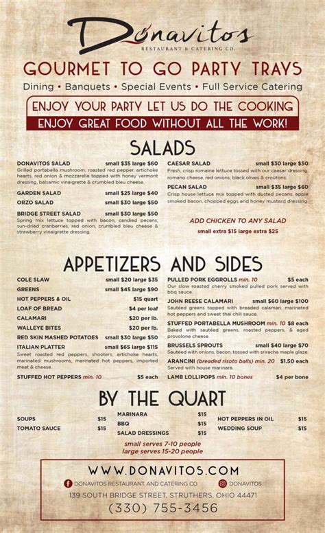 my valley deals 365|1/2 off Donavitos Restaurant & Catering Company .